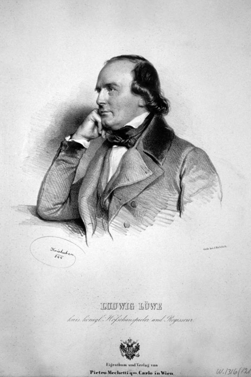 Johann Daniel Ludwig Löwe, litografie od Josefa Kriehubera, 1844
