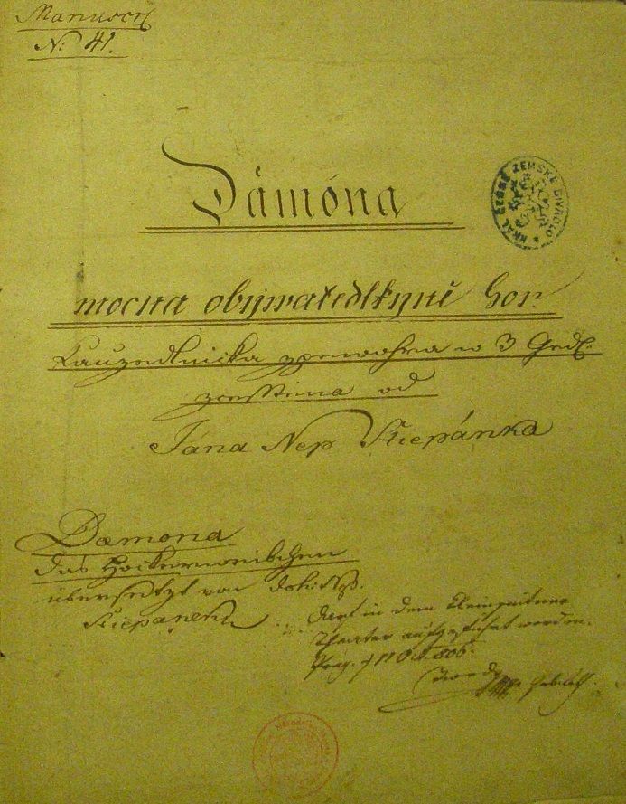 První strana rukopisu J. N. Štěpánka.