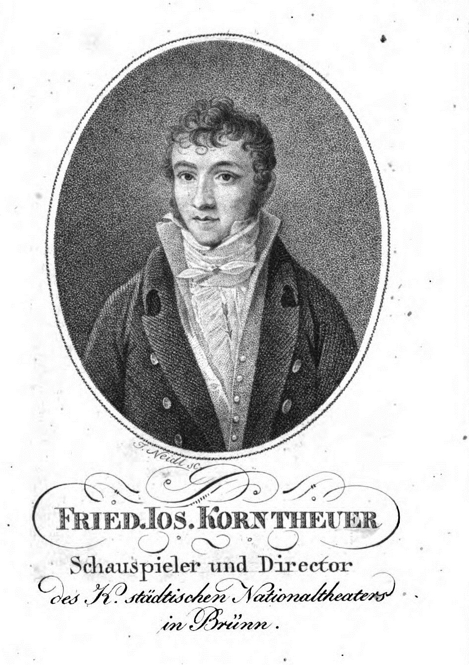 Portrét J. Korntheuera, Brünner Theater-Taschenbuch für das Jahr 1814.