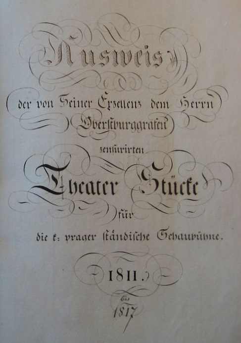 Titulní strana cenzurního svazku 1811.