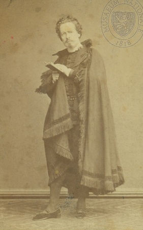 Conrad Hallenstein v roli Hamleta (pravděpodobně 1861). Sbírka Národního muzea, Divadelní oddělení.