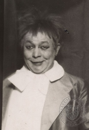 Saša Rašilov jako Mitrofan (D. I. Fonvizin: Mazánek, Národní divadlo, 1924), fotograf neuveden. Sbírka Národního muzea, Divadelní oddělení, H6E-966, sign. II F 1162.